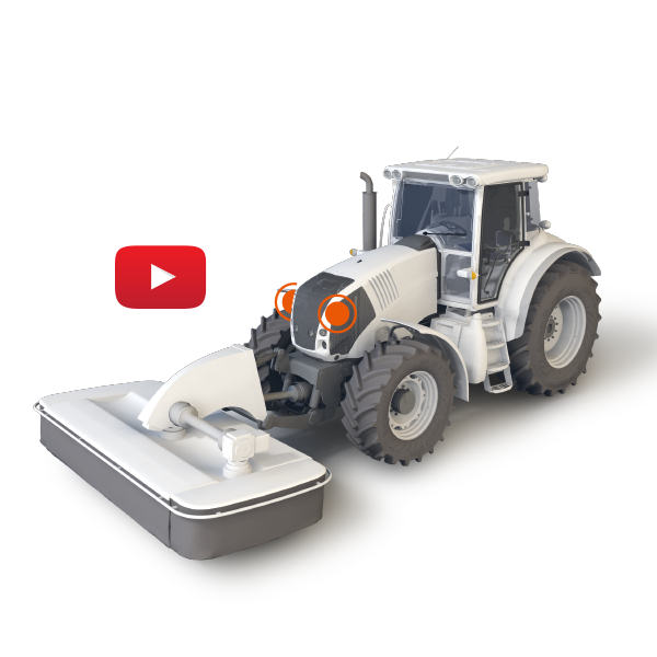 Front-mounted cross-traffic camera and monitor system on the tractor ...